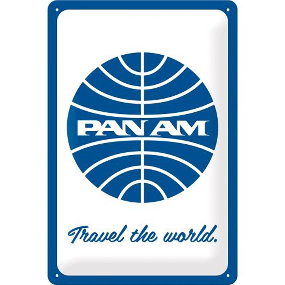 Nostalgic-Art Pan Am Travel The World Medium Sign (20x30cm)