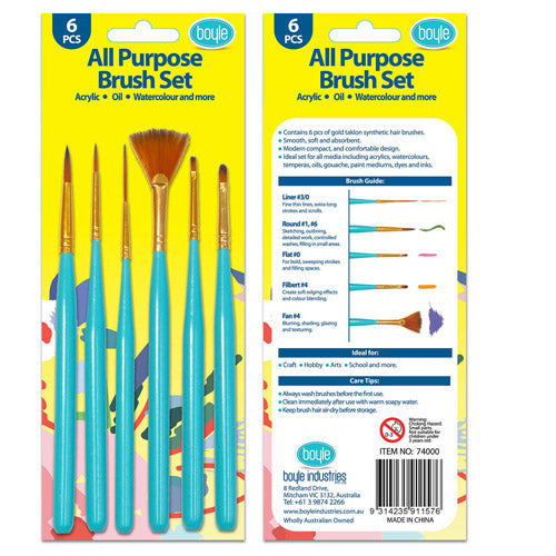 6pc All Purpose Craft Brush Set