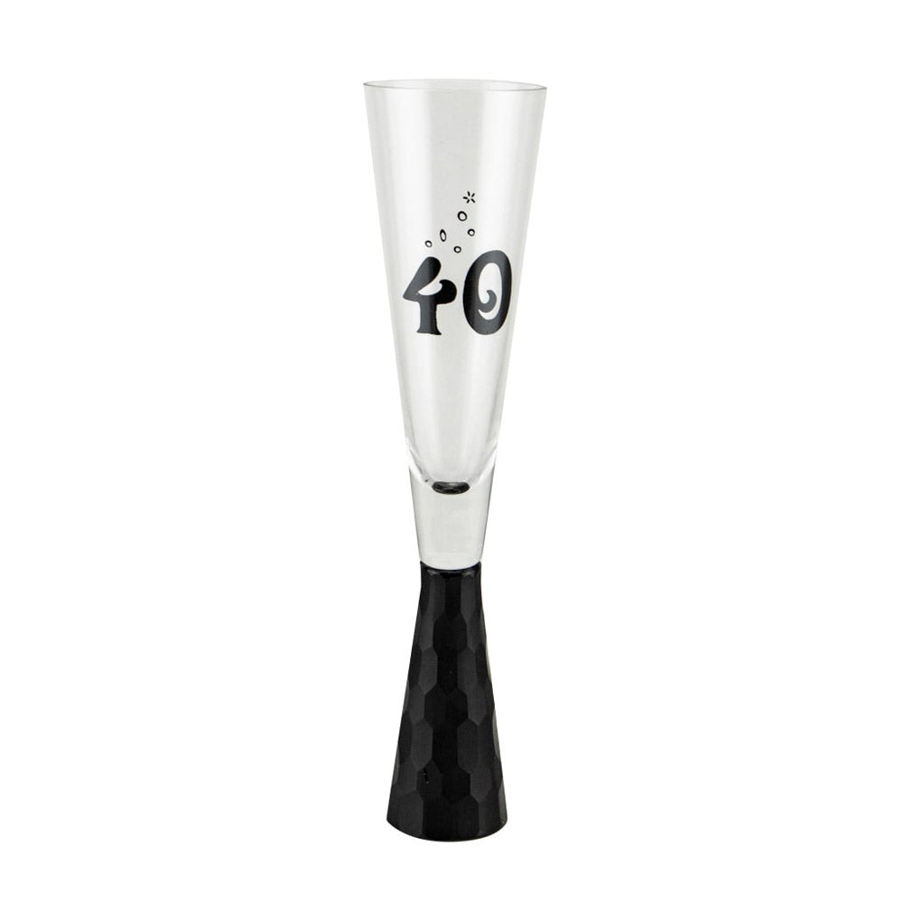 Birthday Stump Flute Glass (Black)