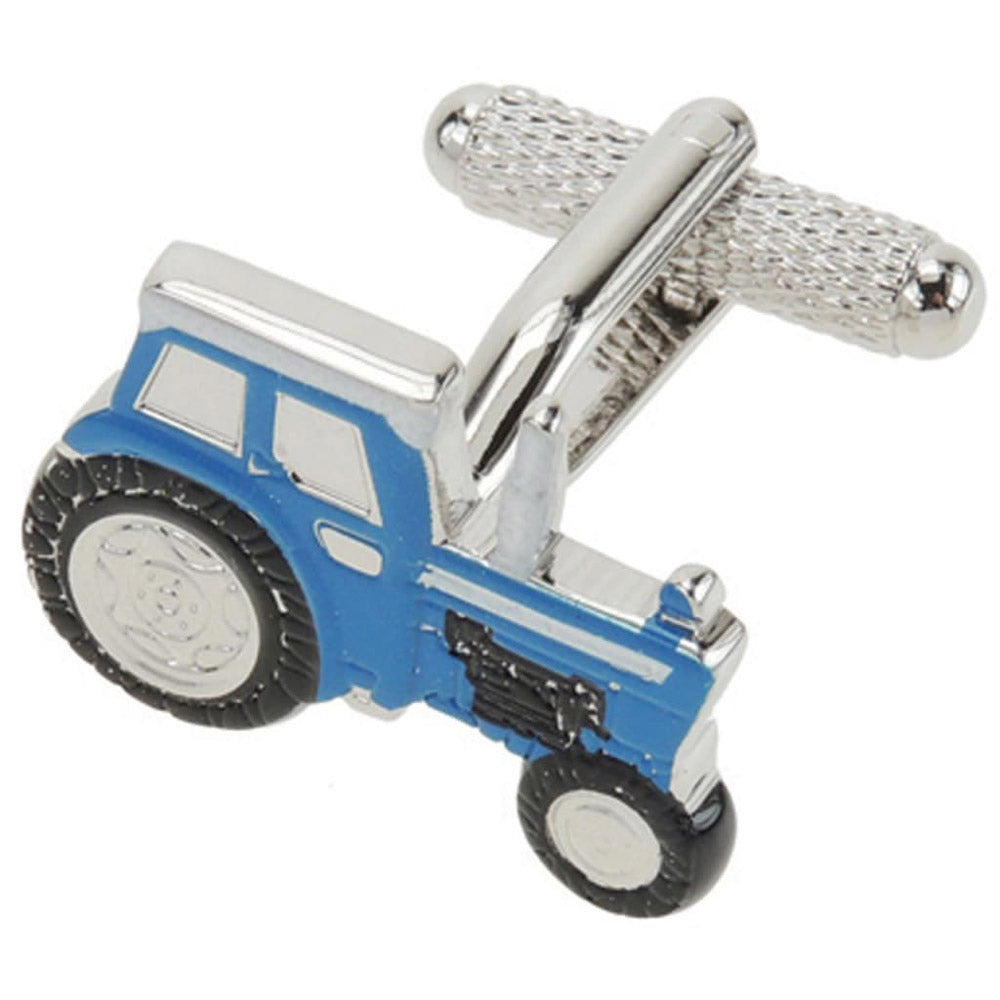 Tractor Button Cufflinks (Blue)