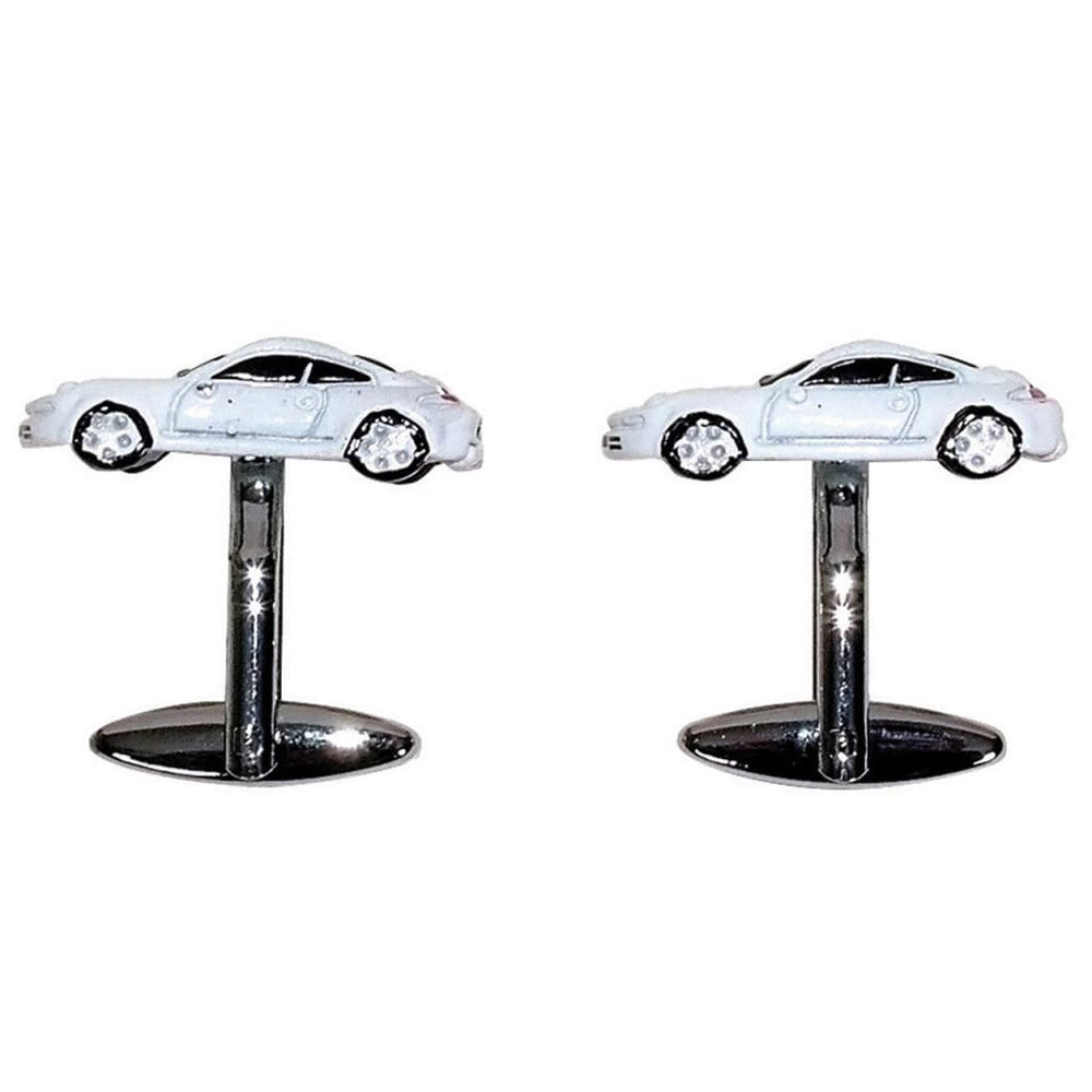 Porsche Car Button Cufflink (White)