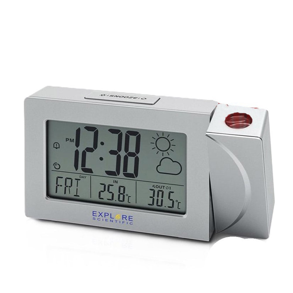 Explore Scientific Weather Projection Clock (Silver)