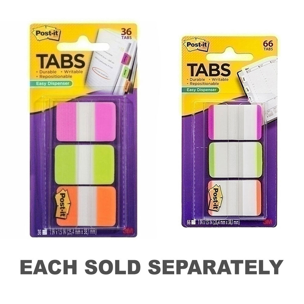 Post-It Tabs Pink/Green/Orange (Box of 6)