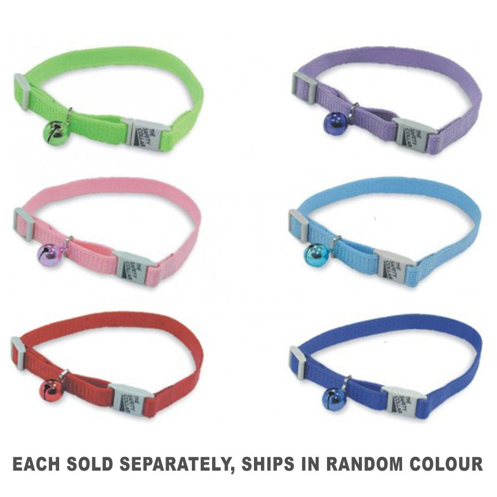 Adjustable Nylon Cat Collar with Bell (1pc Random)