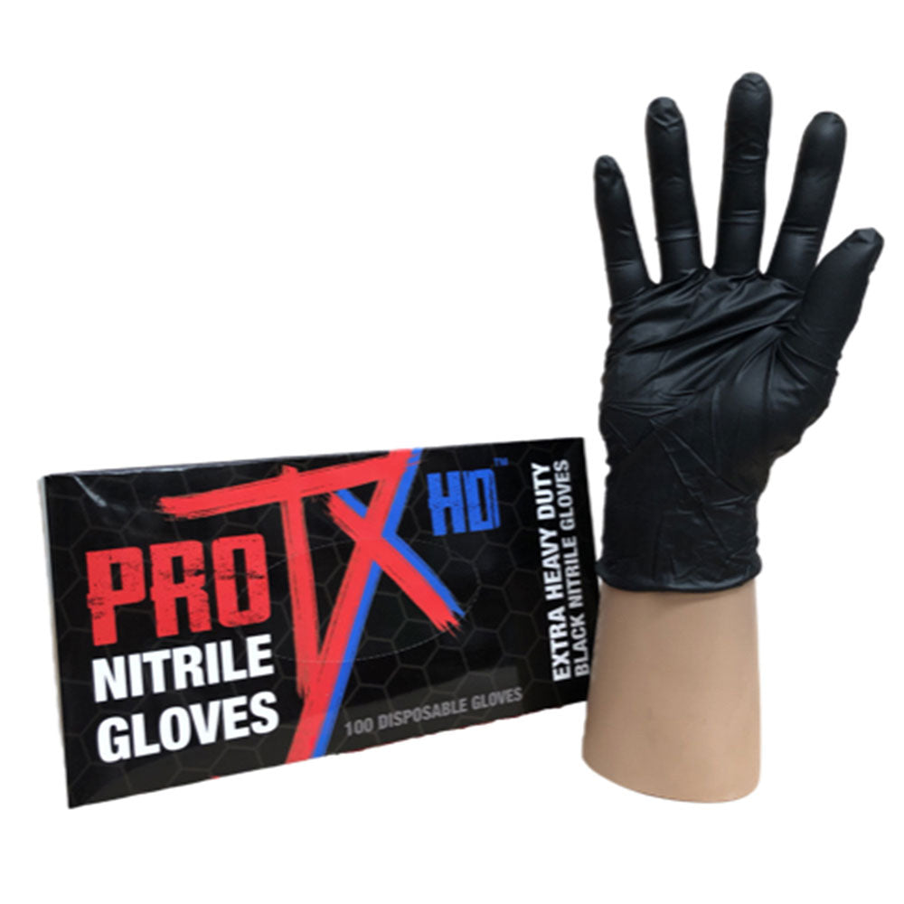 Pro TX HD Heavy Duty Nitrile Gloves 100pcs (Black)