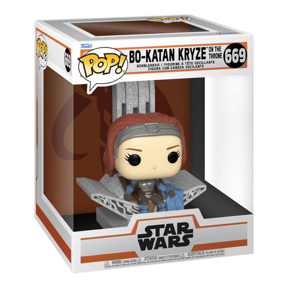 Star War: Mandalorian Bo-Katan Kryze on Throne Pop Vinyl Dlx