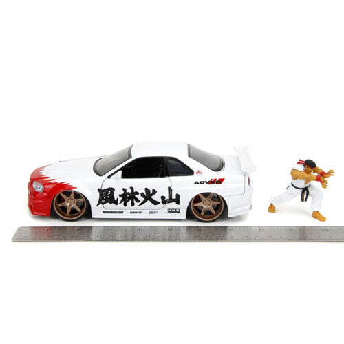 Street Fighter Nissan Skyline GTR R34 with Ryu 1:24 Set