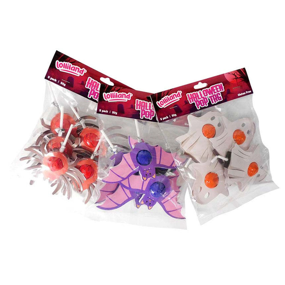 Halloween Lollipop Gift Tags 15pk (3 x50g Bag)
