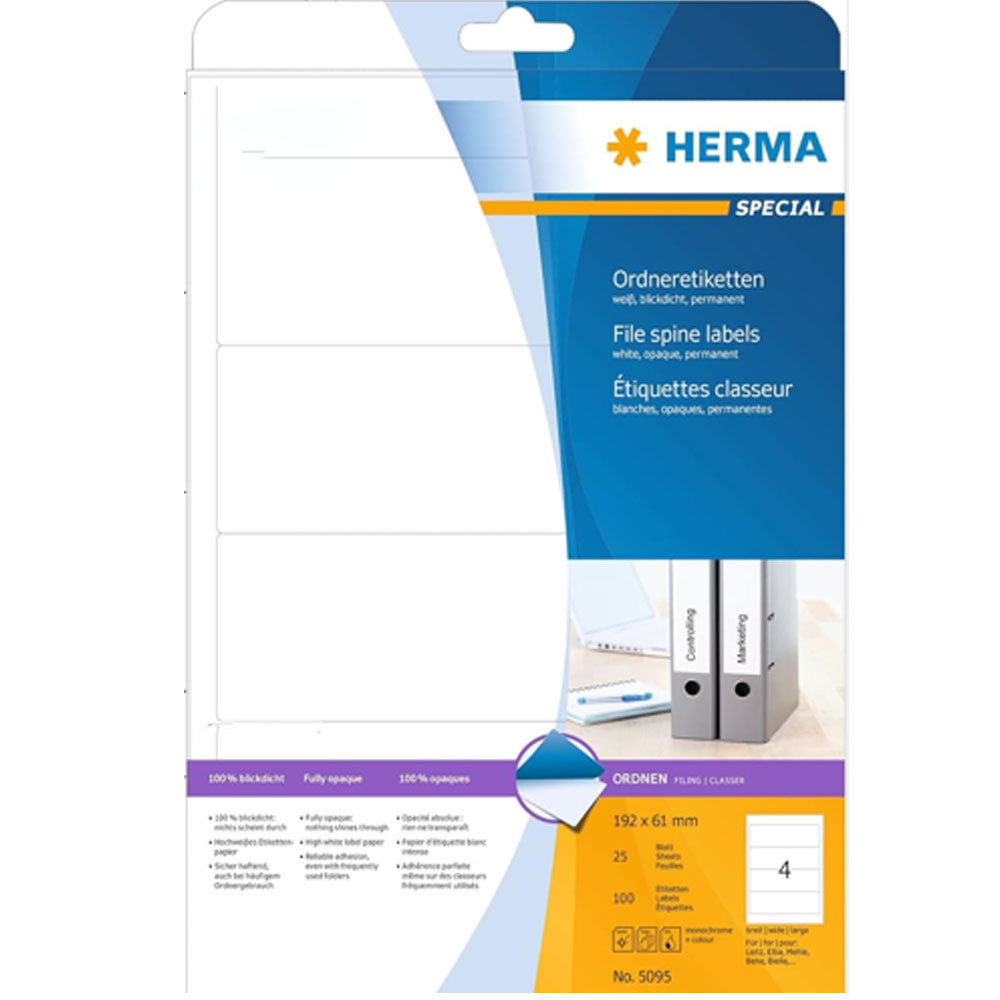 Herma File Spine Labels A4 25pc (White)