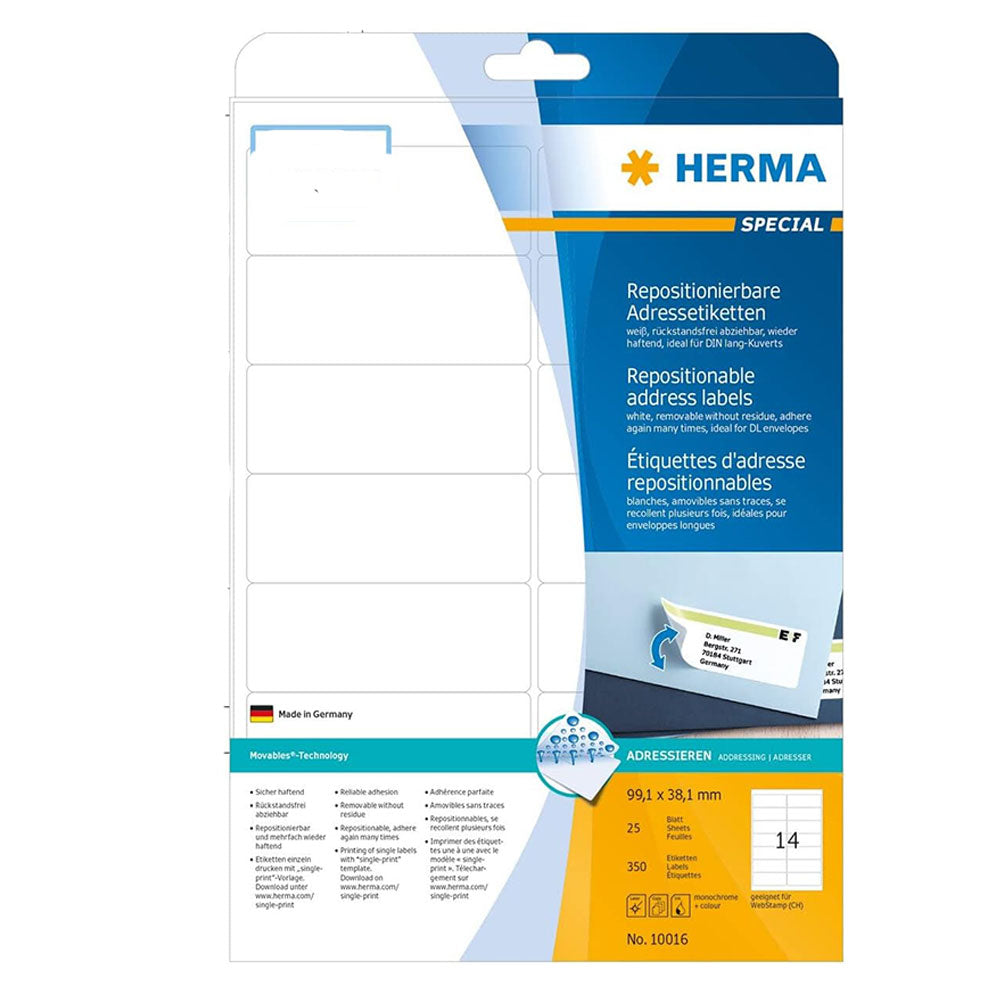 Herma Adhesive Address Labels A4 25pc (White)