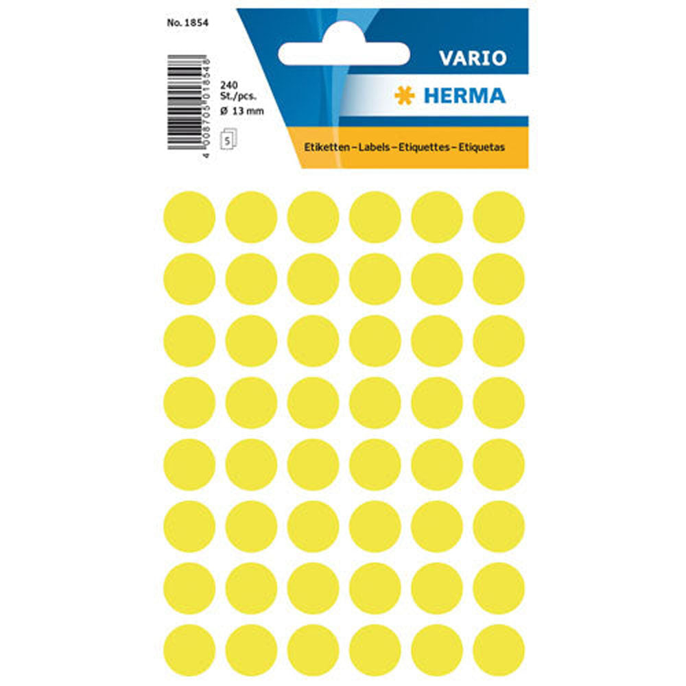 Herma Luminous Round Sticker Labels (Yellow)