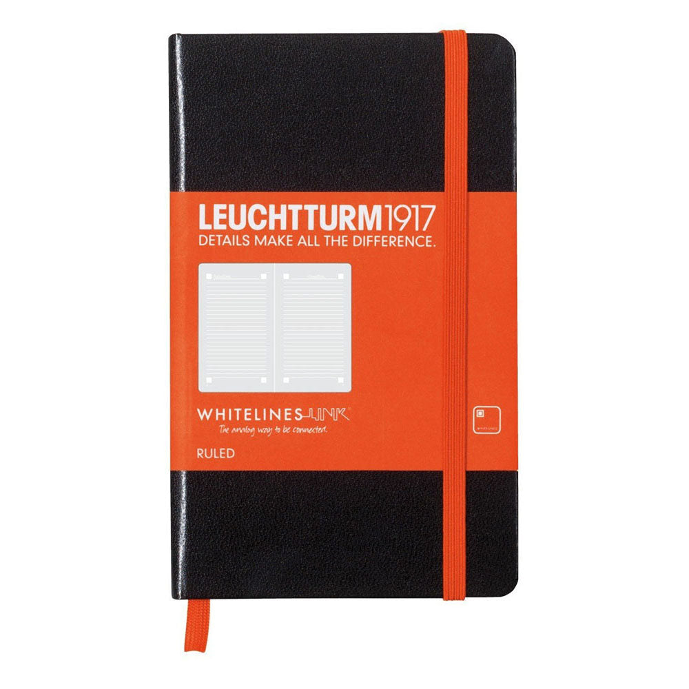 Leuchtturm HC Whitelines Link Ruled Notebook (Black)