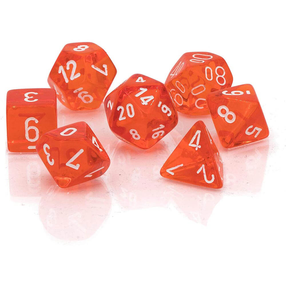 D7 Die Set Dice Translucent Poly (7 Dice)