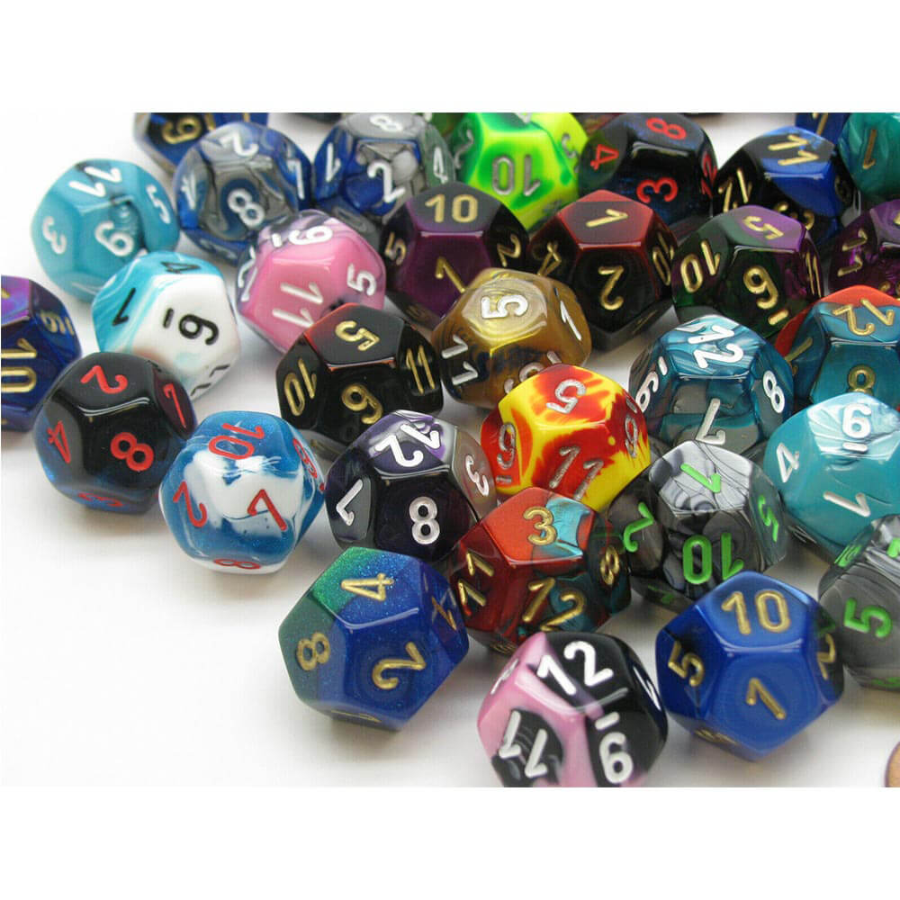 D12 Dice Assorted Loose Polyhedral (50 Dice)