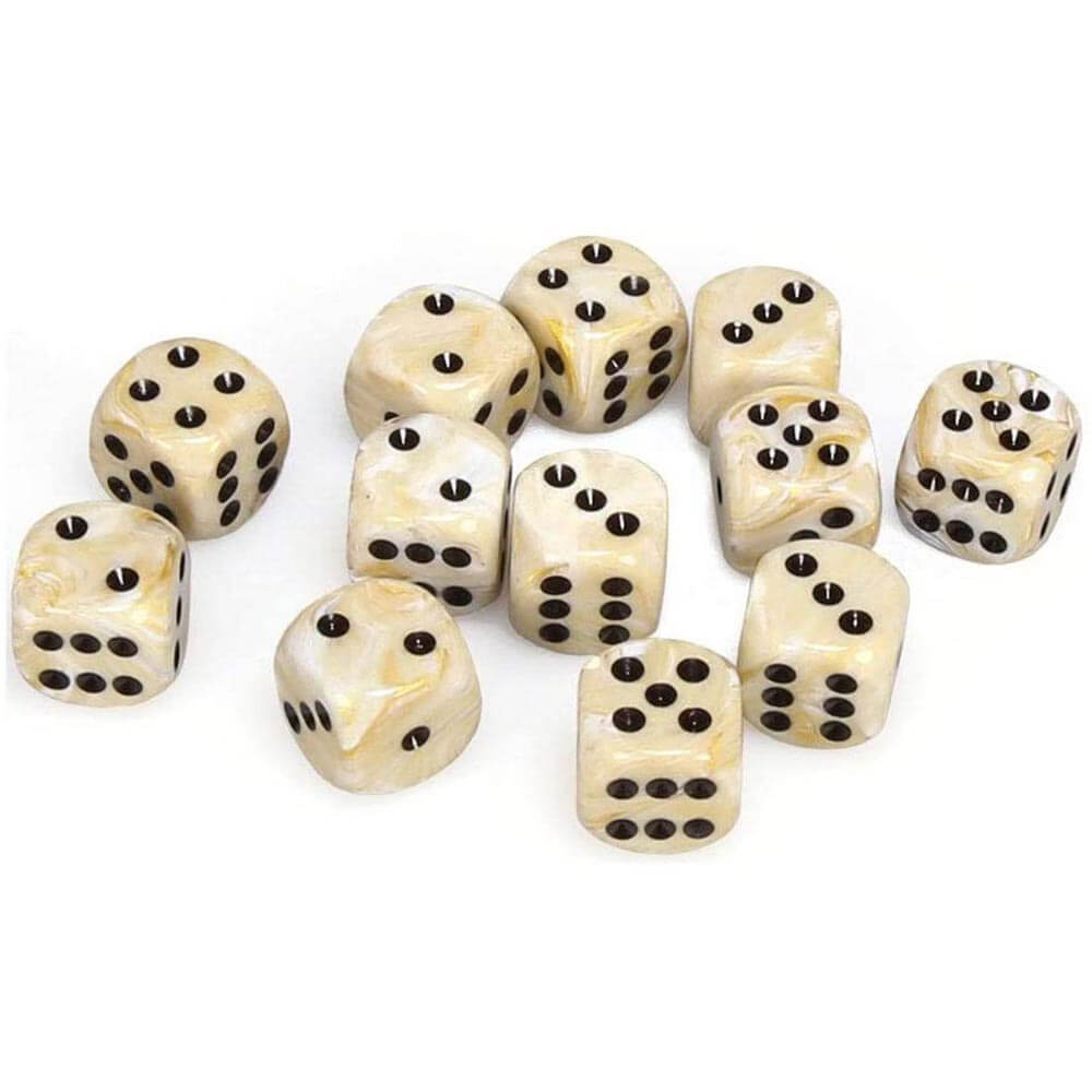 D6 Dice Marble 16mm (12 Dice)