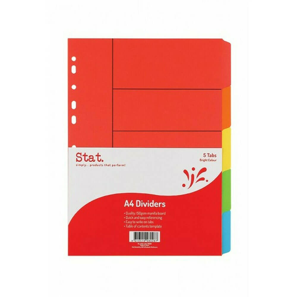 Stat Manilla Dividers A4 (Bright Colours)