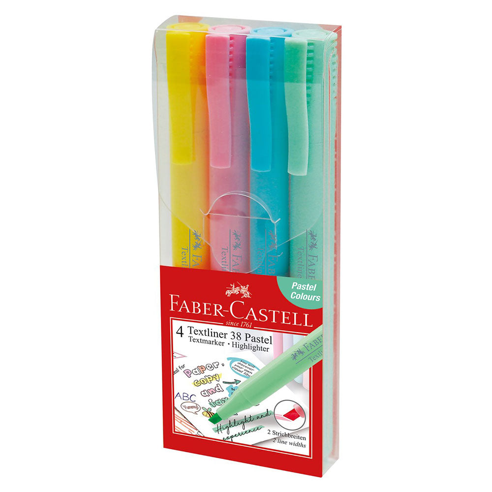 Faber-Castell Textliner 38 Pastel Highlighter (4pk)