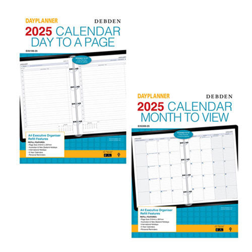 Debden Executive 4-Ring A4 2025 Dayplanner Refill