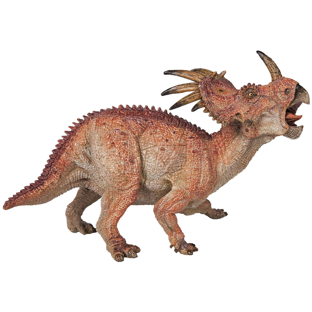 Papo Red Styracosaurus Dinosaur Figurine