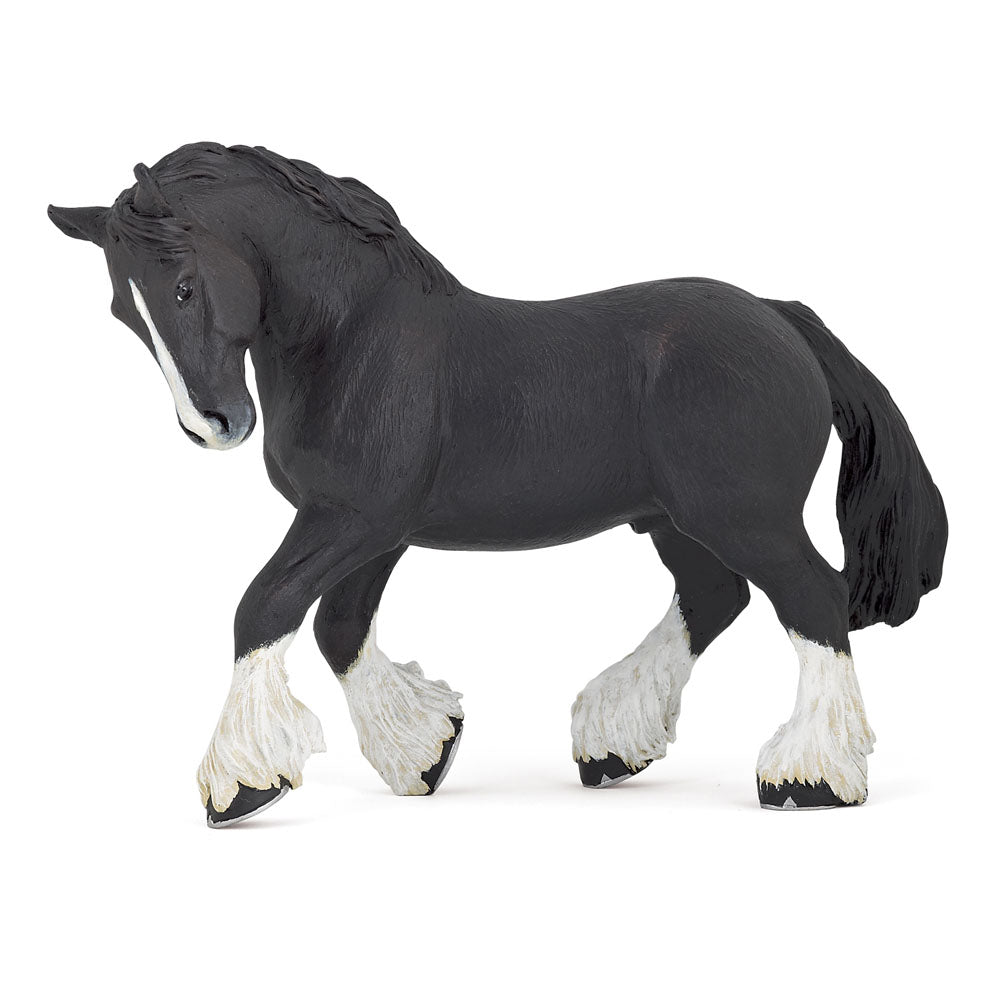 Papo Black Shire Horse Figurine