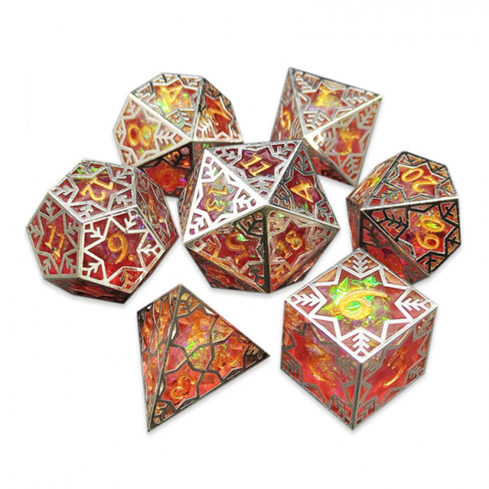 Sharp Gilded Tesseract 7 Dice Set