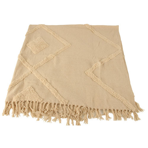 Faith Tufted Cotton Throw with Fringing (150x125cm)