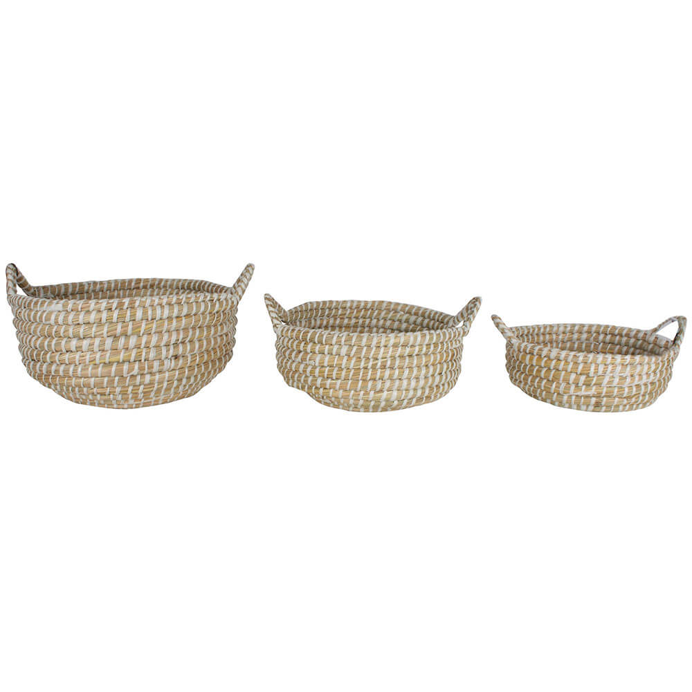 Elliot Kans Grass Basket w/ Handle Set of 3 (Small 20x10cm)