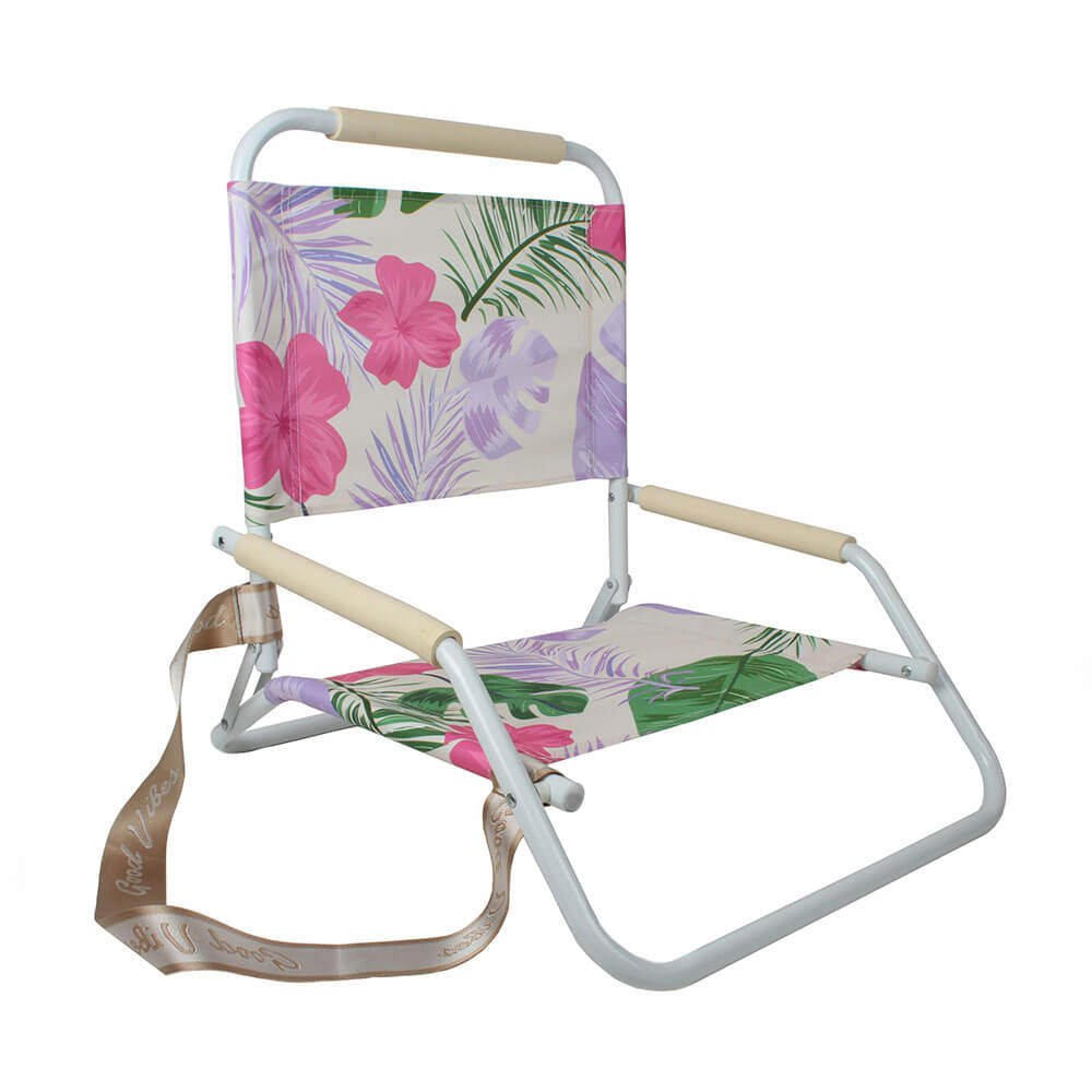 Foldable Beach Chair w/ White Frame (60x58x50cm)