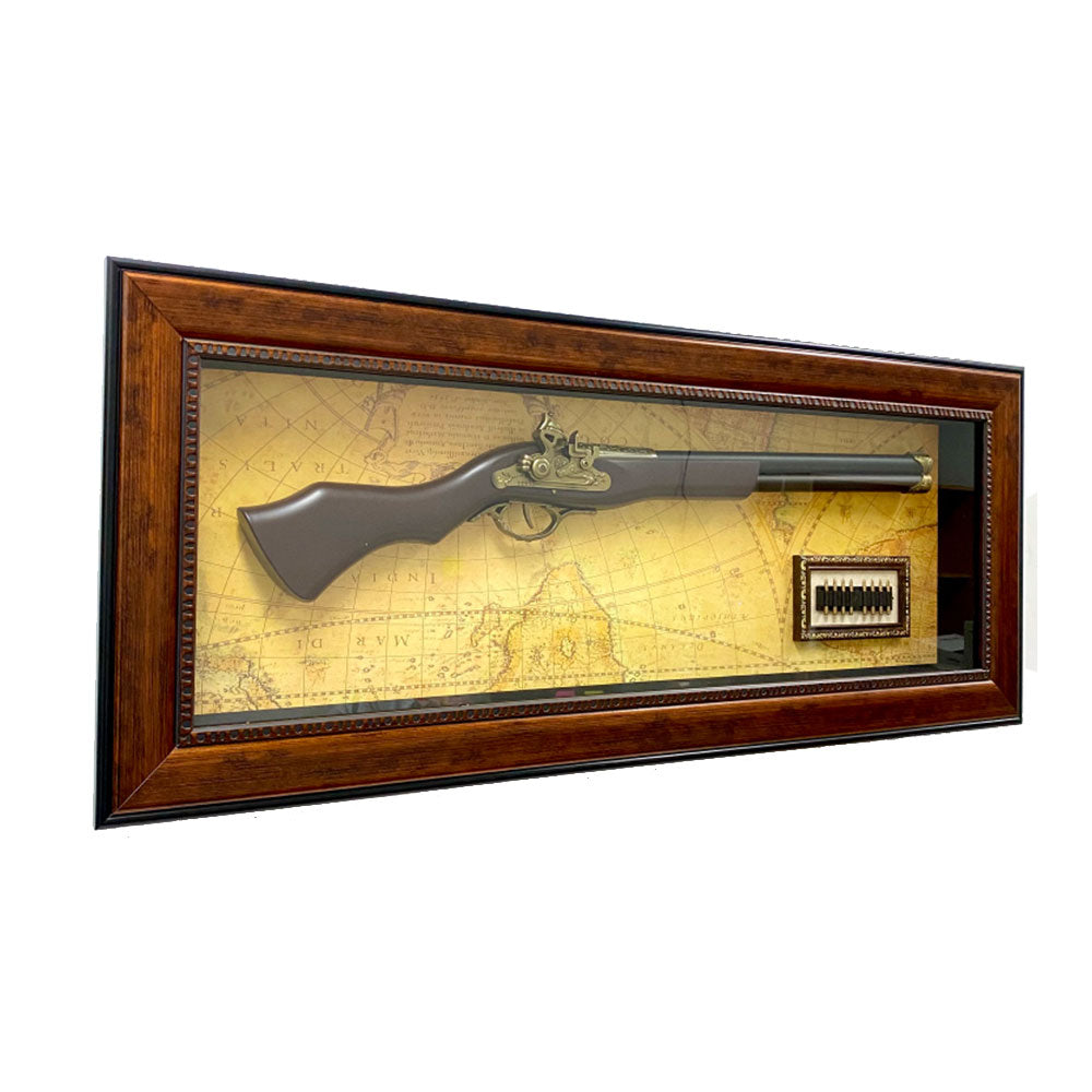 Antique Gun Decor w/ Timber Frame (95.5x39.5x7cm)