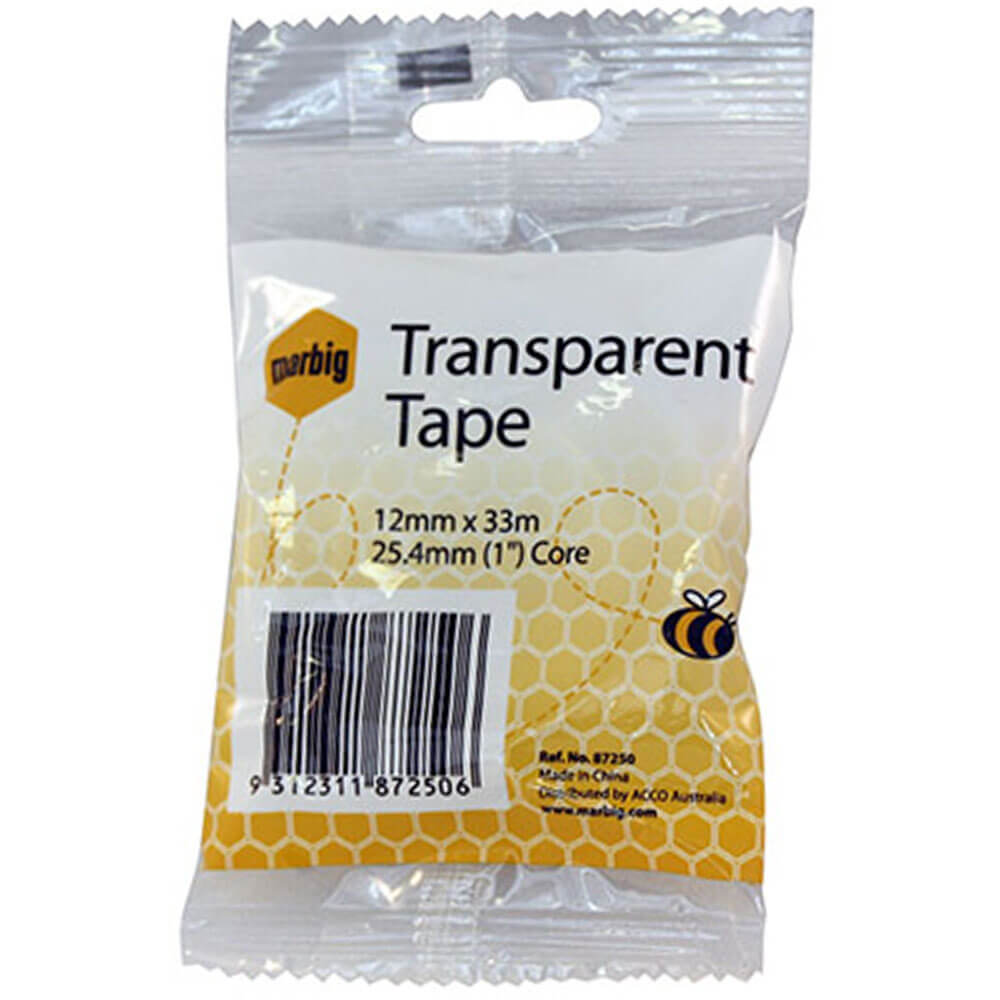 Marbig Tape 25.4mm Core (Transparent)